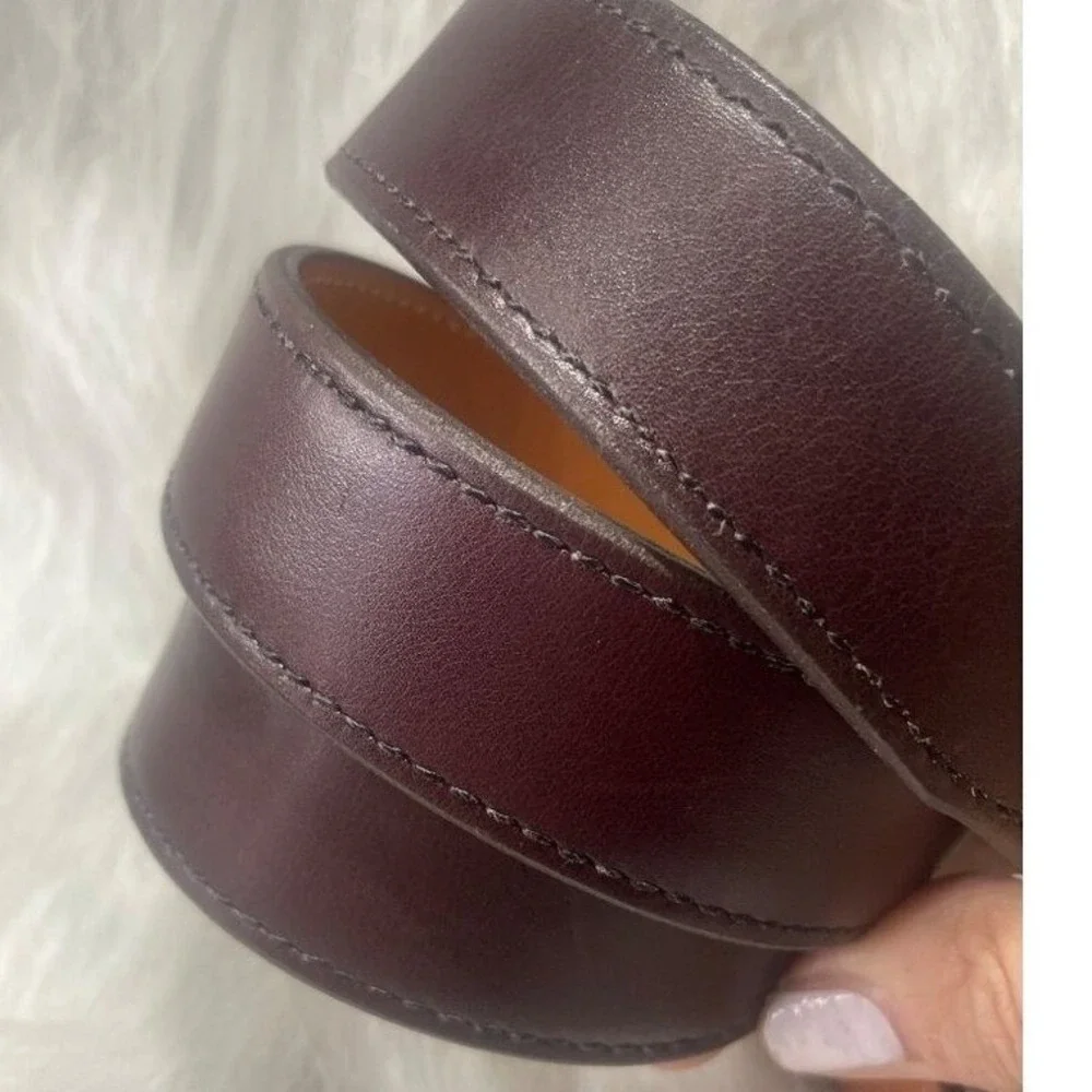 James Reid Ltd Chacon Sterling Silver Buckle Brown Leather Western Range Belt 38